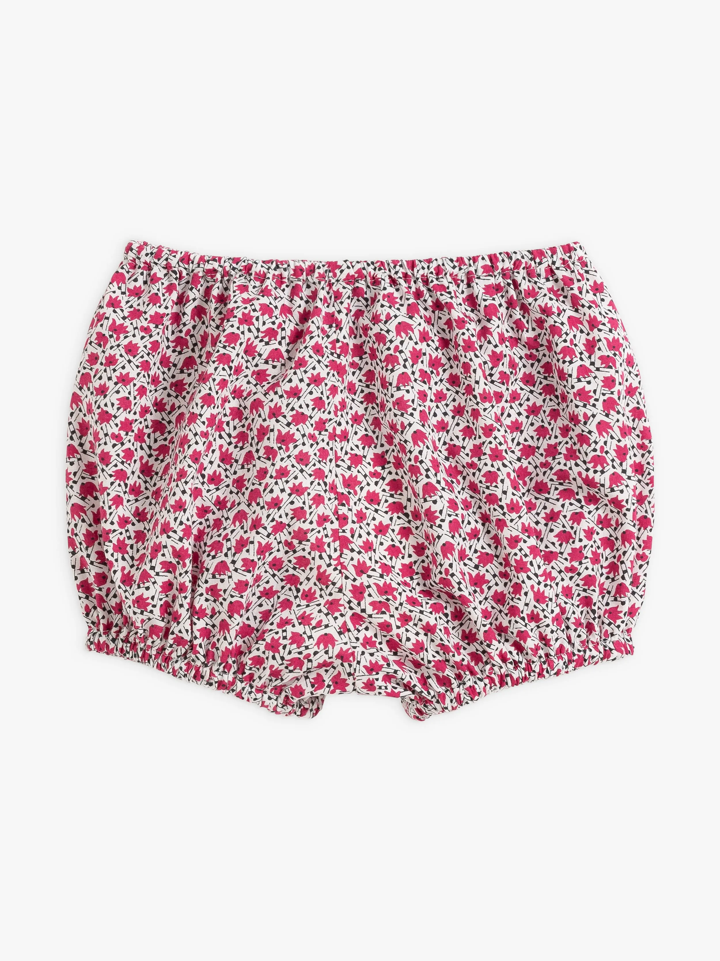 bloomer en coton imprimé blanc et rose