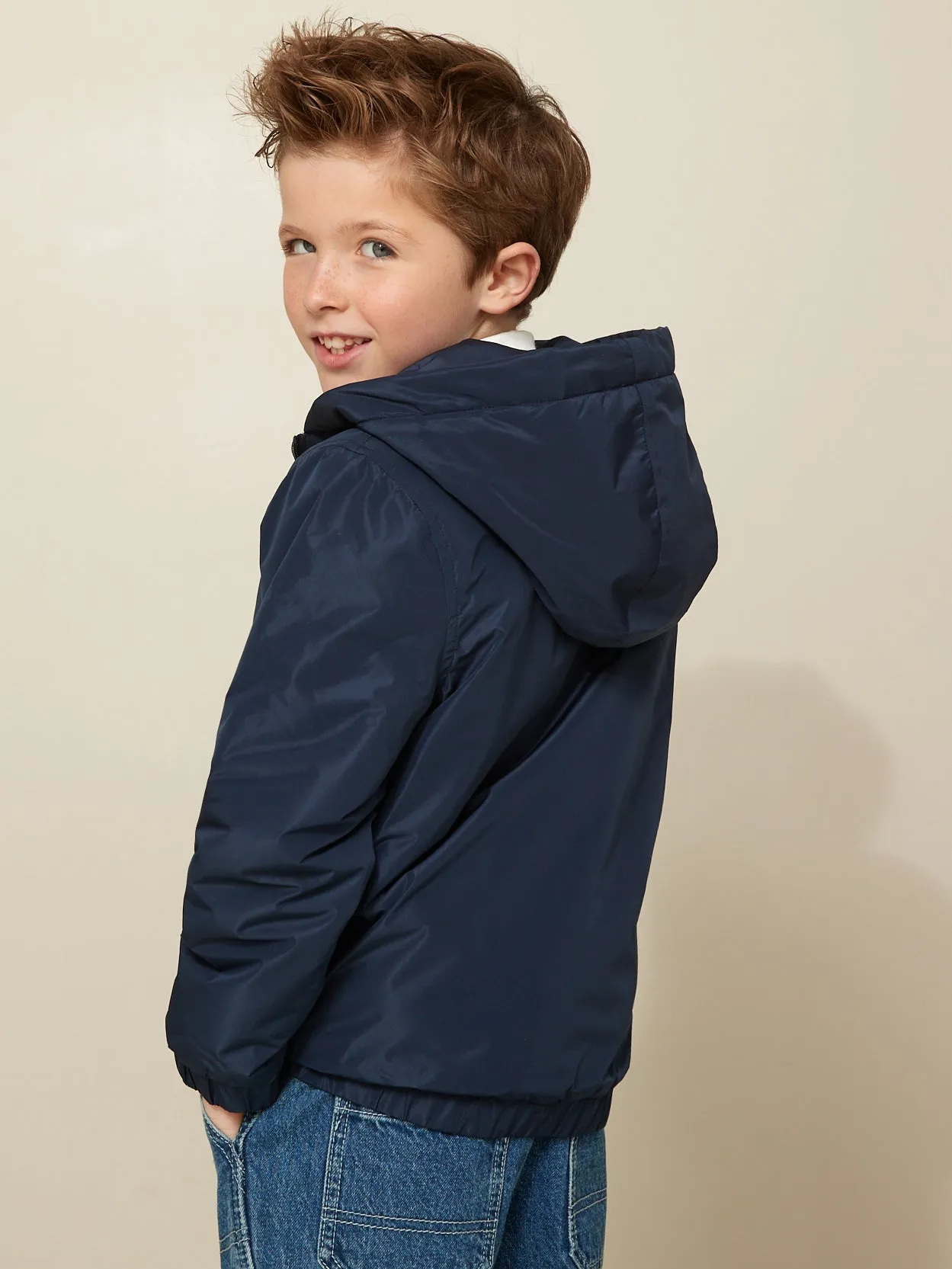 Blouson coupe-vent doublé sherpa Garçon