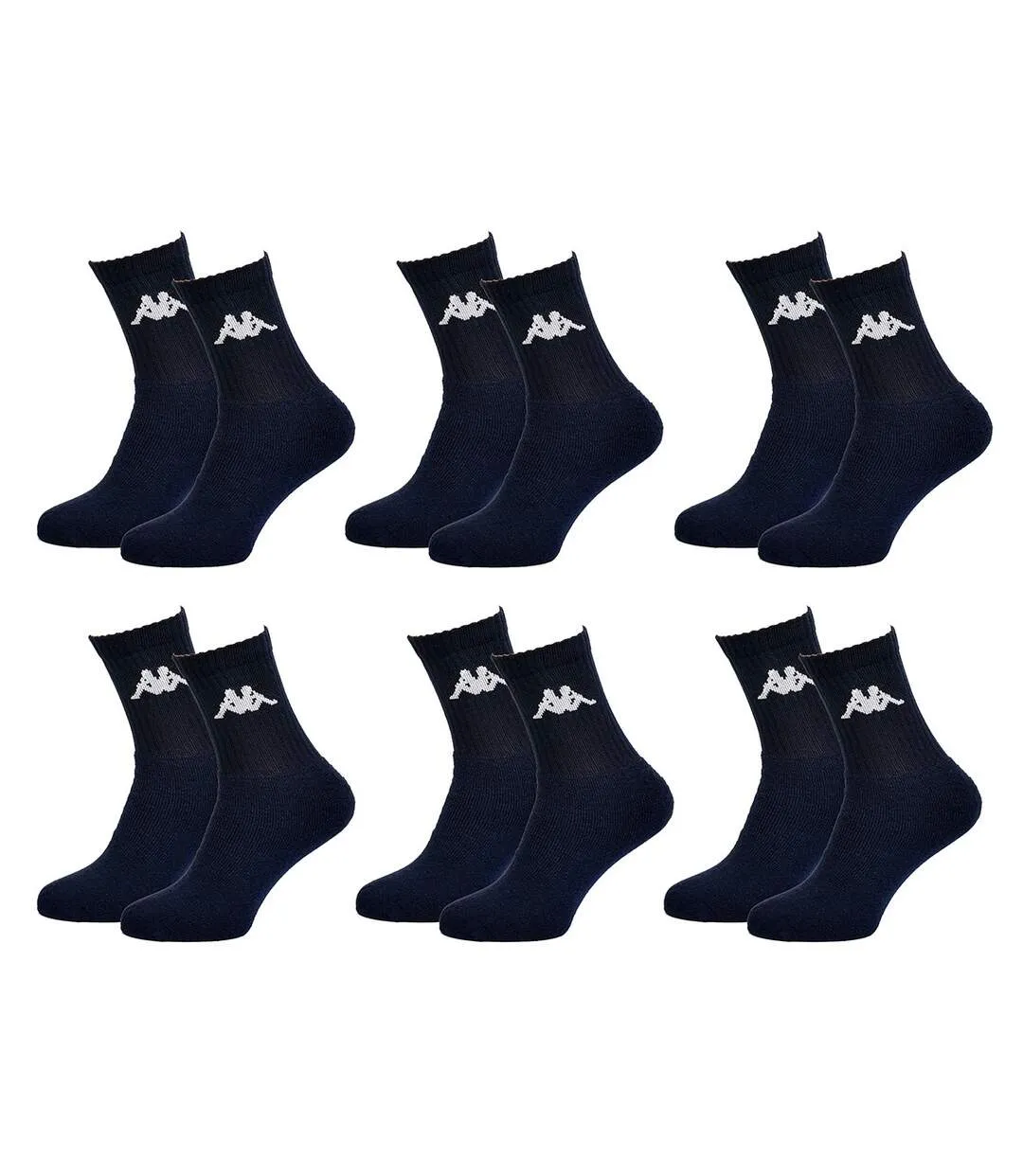 Chaussettes homme KAPPA Modèle Tennis -Assortiment modèles photos selon arrivages- Pack de 6 Paires Tennis KAPPA Marine