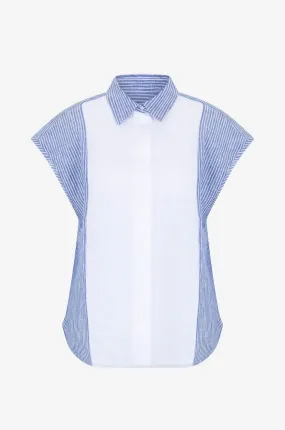 Chemise à manches courtes en lin Clara Poseidon