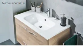 Ensemble EXCEPTIO avec plan marbre et miroir | 101 cm | AZURLIGN