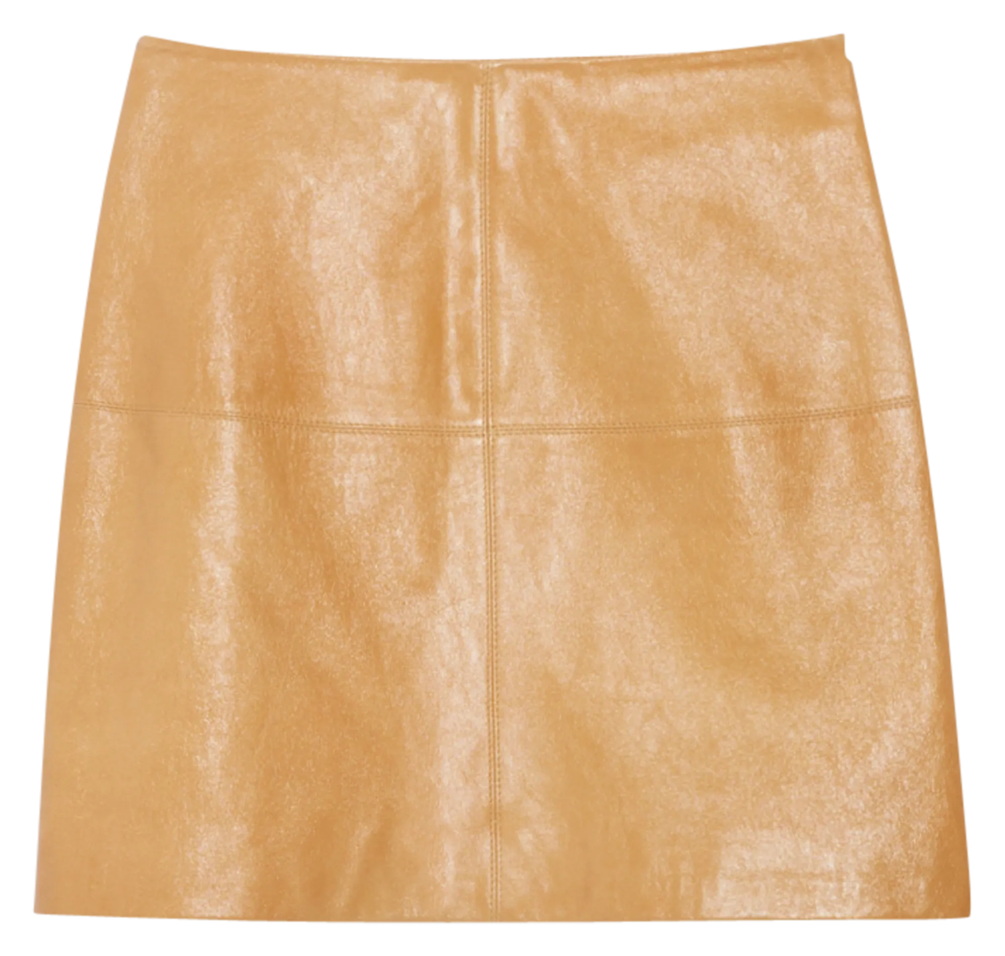 JUPE COURTE DROITE EN CUIR D'AGNEAU - CLAUDIE PIERLOT pour FEMME | Printemps