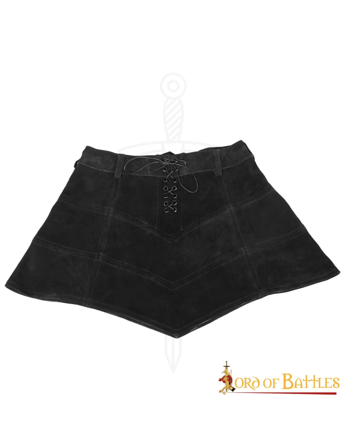 Jupe en cuir suédé gothique avec des cordes ⚔️ Boutique Épées
