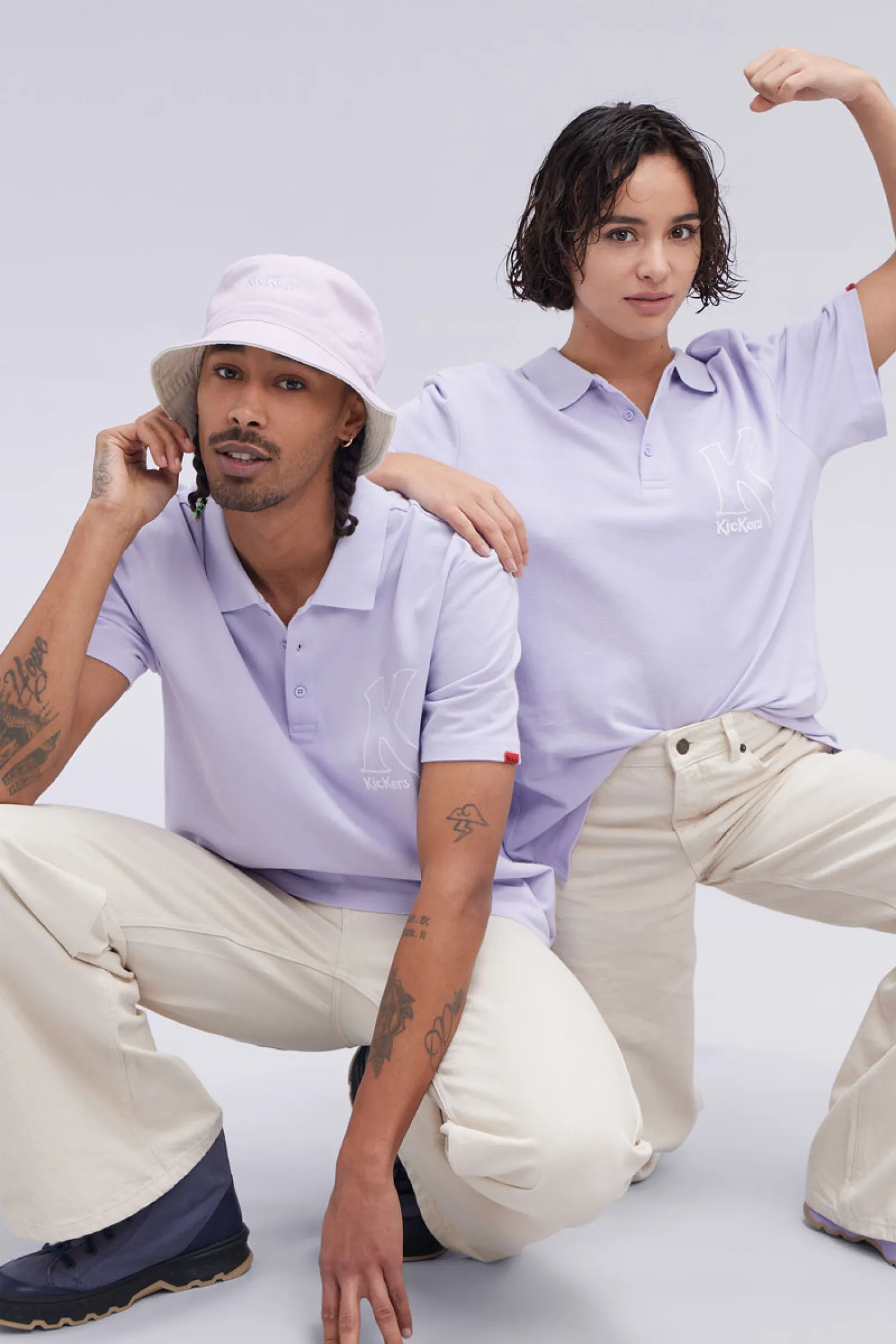 Organic Big K polo - Polo lilas unisexe - Kickers © Site Officiel