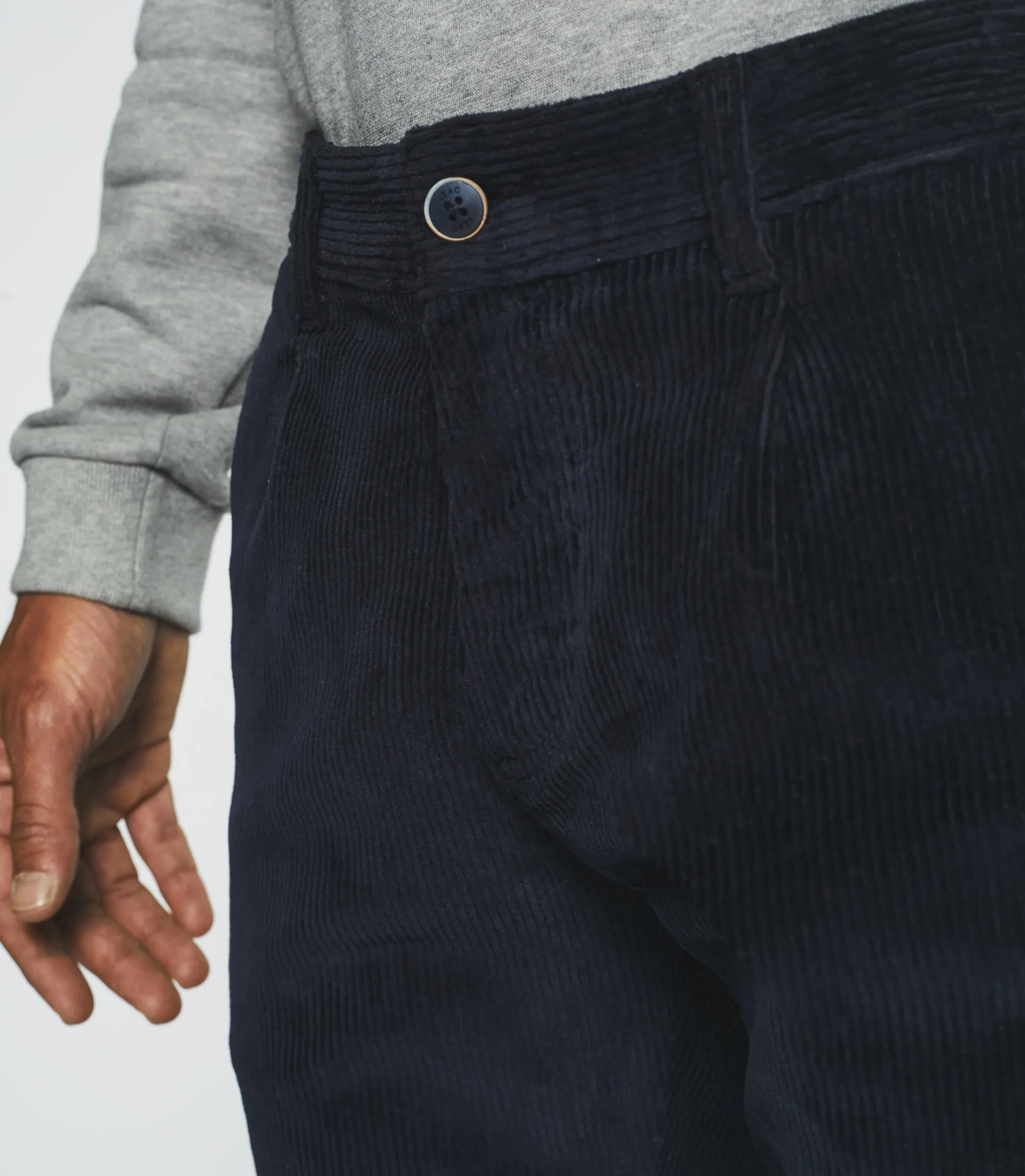 Pantalon chino effet velours marine VELOUTE