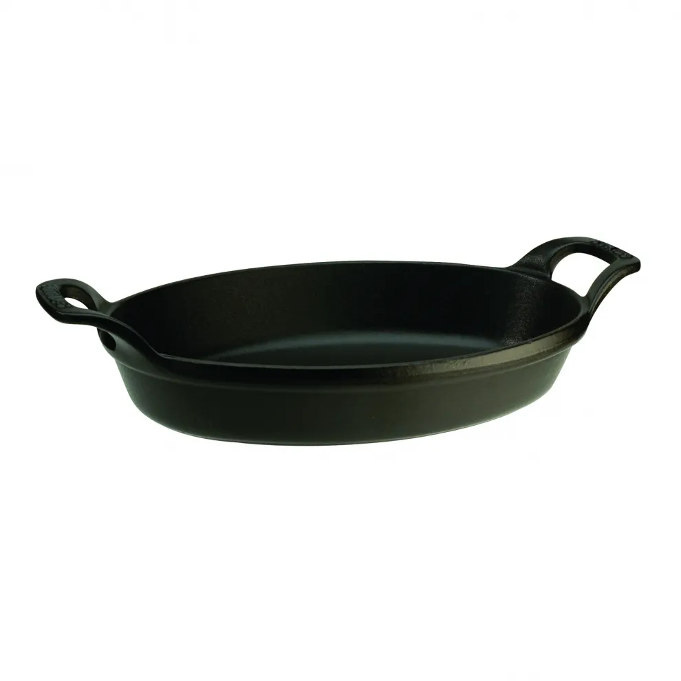Plat ovale 24 cm en fonte noire