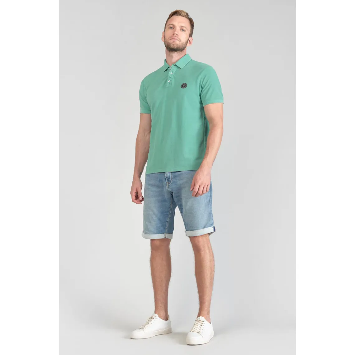 Polo Dylon vert d'eau en coton | 3 Suisses