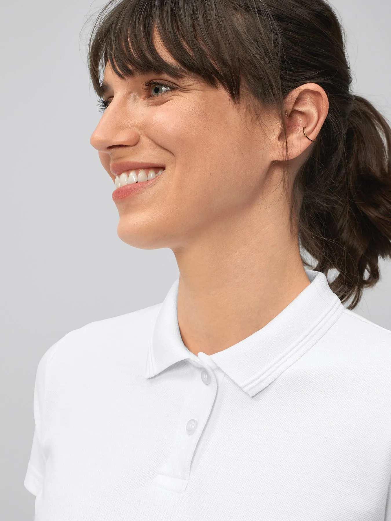 Polo femme en maille piquée 