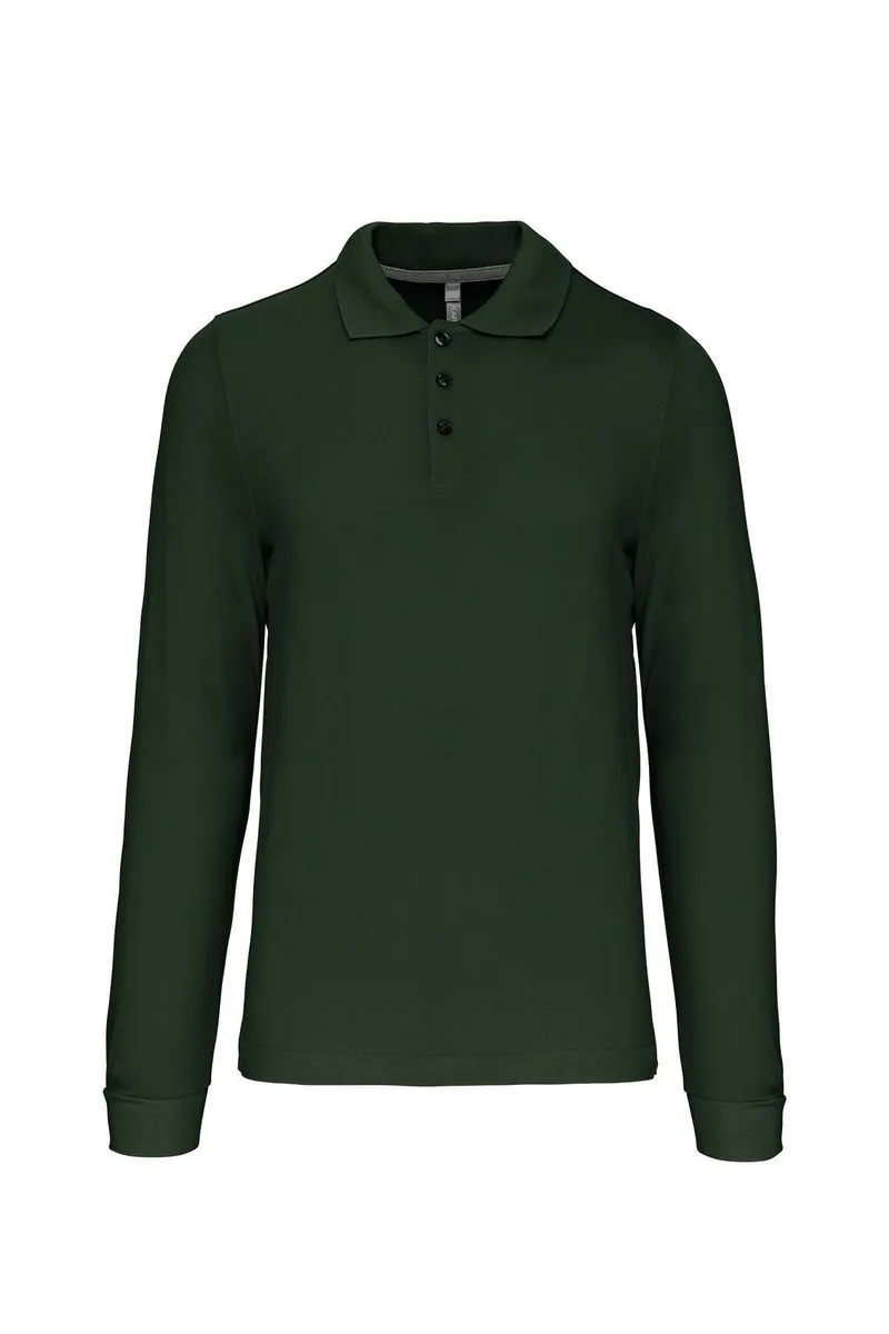 Polo manches longues - Homme - K243 - vert forêt 