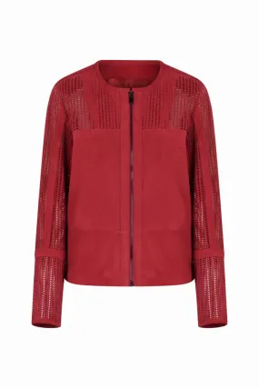 veste en daim perforé